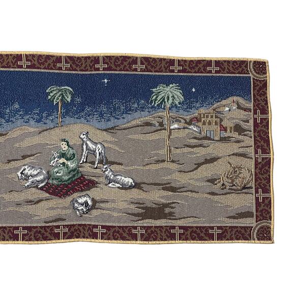Christmas Nativity Scene Three Wise Men Jesus Christ Table Runner Wall Hanging - Picture 7 of 8